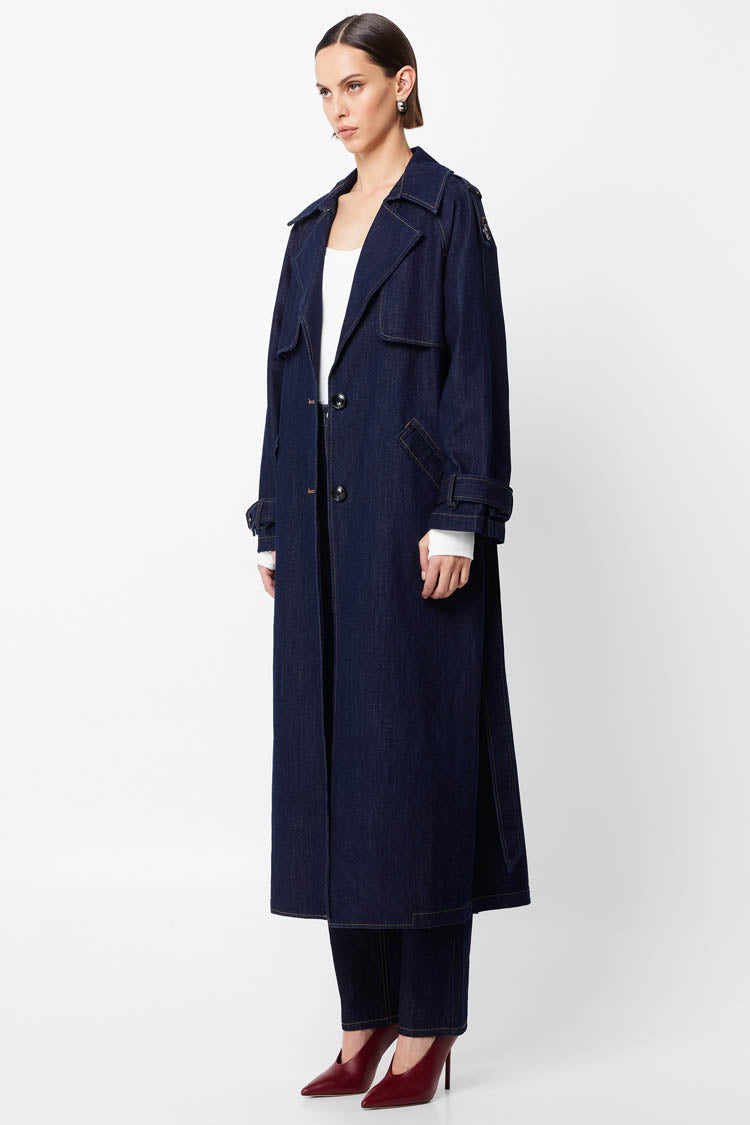 Bexley Trench Coat in Indigo