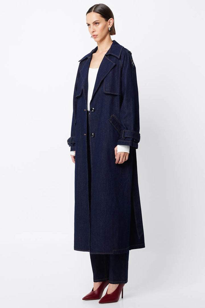Bexley Trench Coat in Indigo