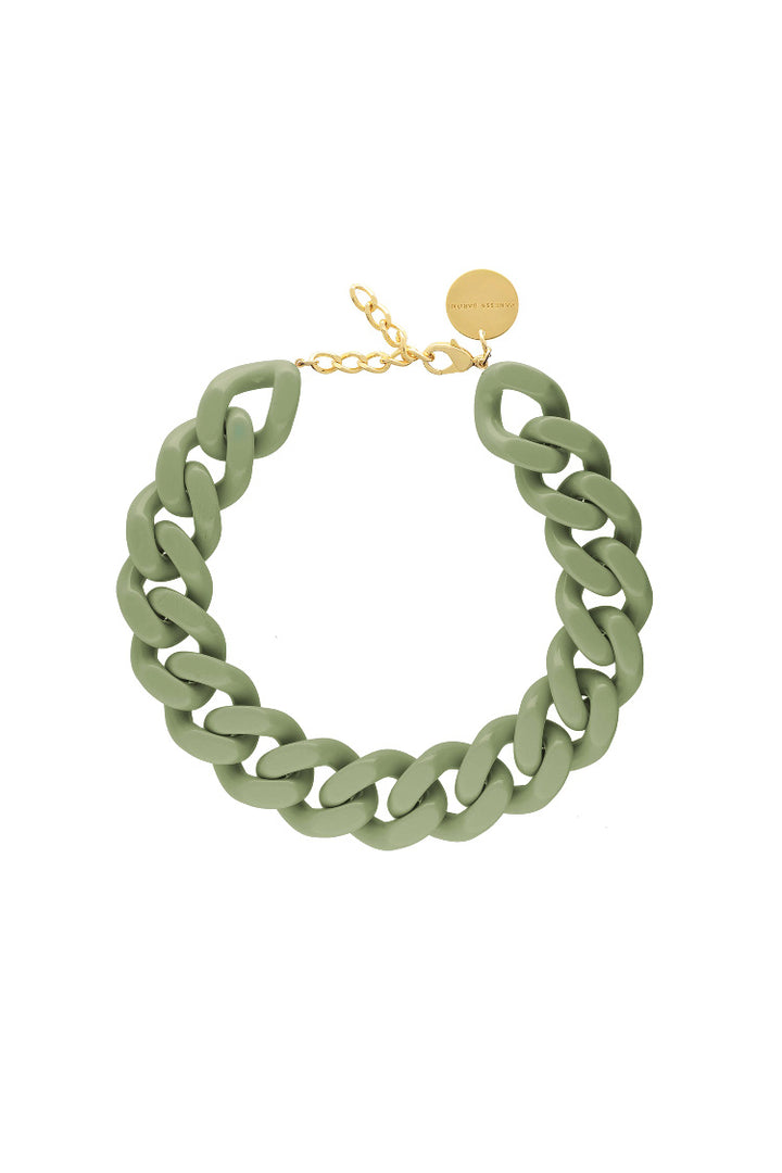 Big Flat Chain Necklace in Mint