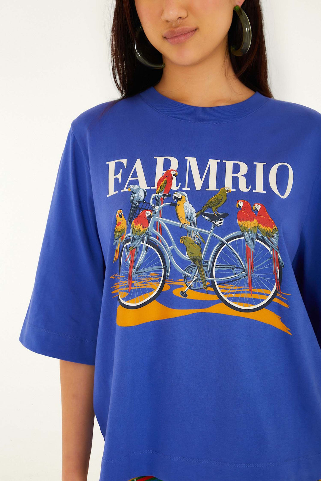 Bike Birds Box T-Shirt in Blue