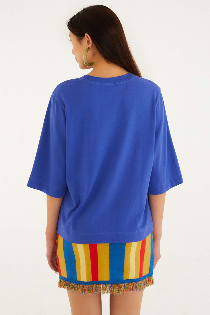 Bike Birds Box T-Shirt in Blue