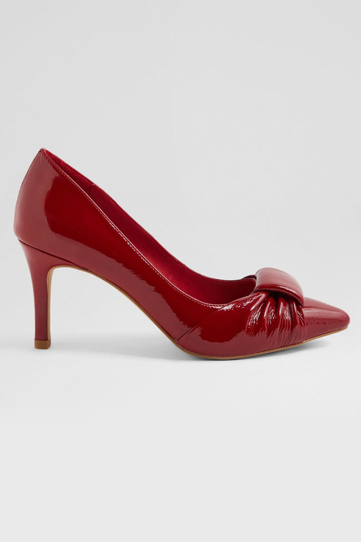 Bingley Patent Leather Heels in Dark Red