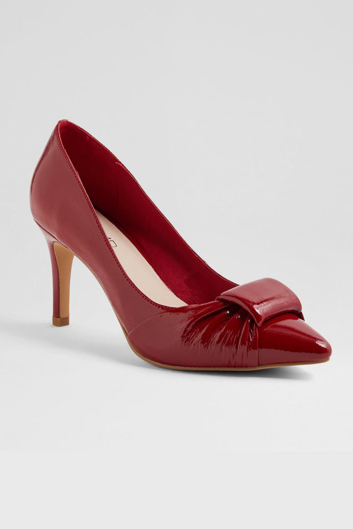 Bingley Patent Leather Heels in Dark Red