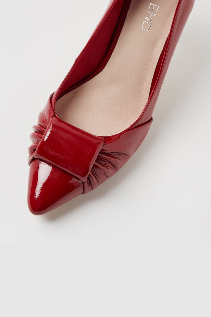 Bingley Patent Leather Heels in Dark Red