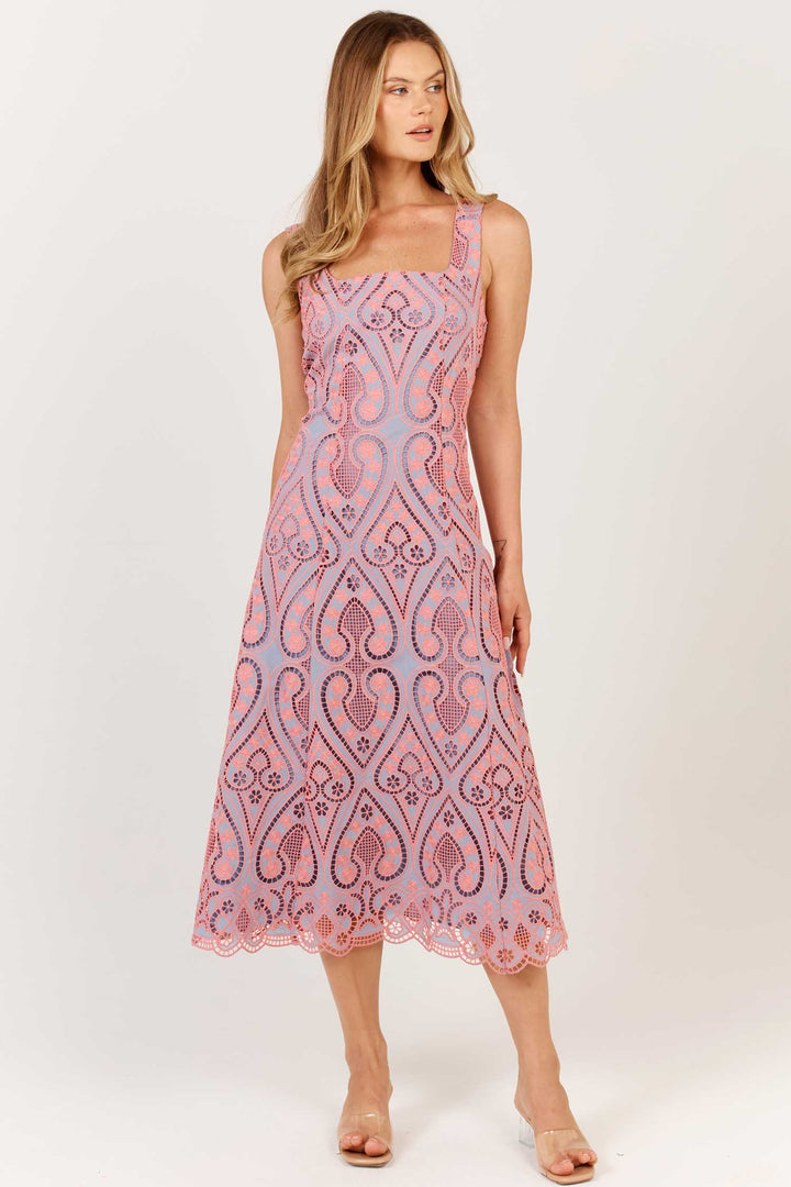 Blanca Dress in Pink Blue