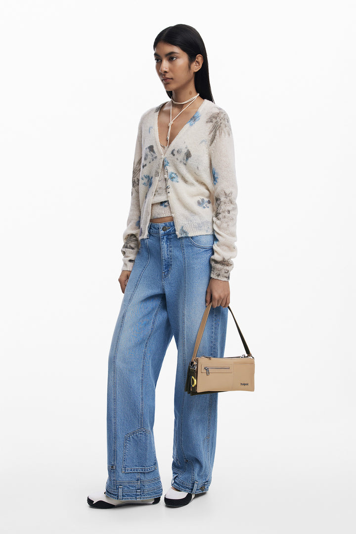 Delta Nova Two-Tone Convertible Bag in Beige