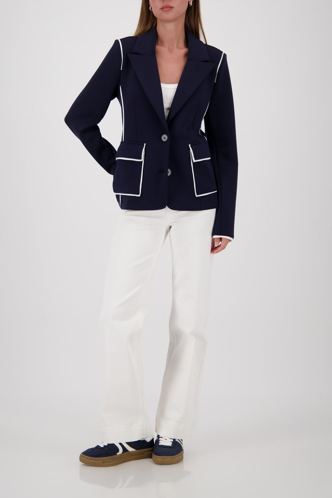 Blazer w White Detail in Marine