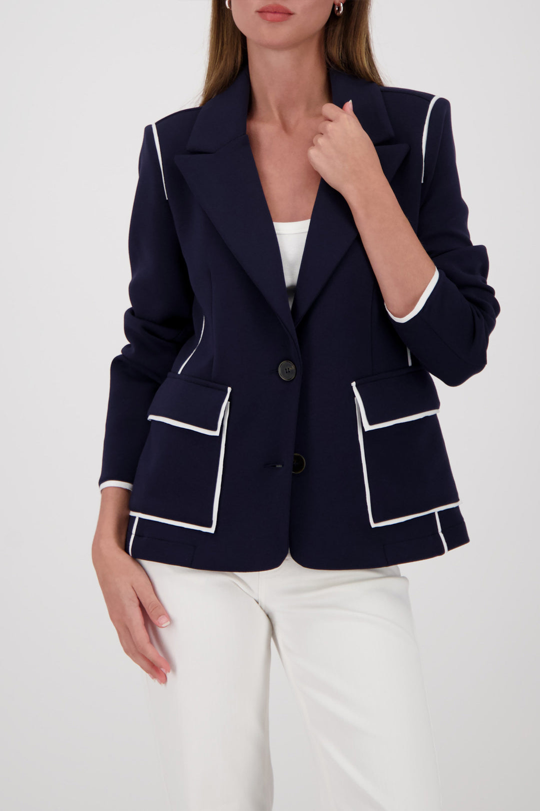 Blazer w White Detail in Marine