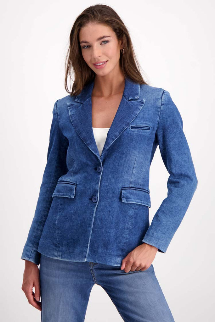 Blazer style denim jacket deals