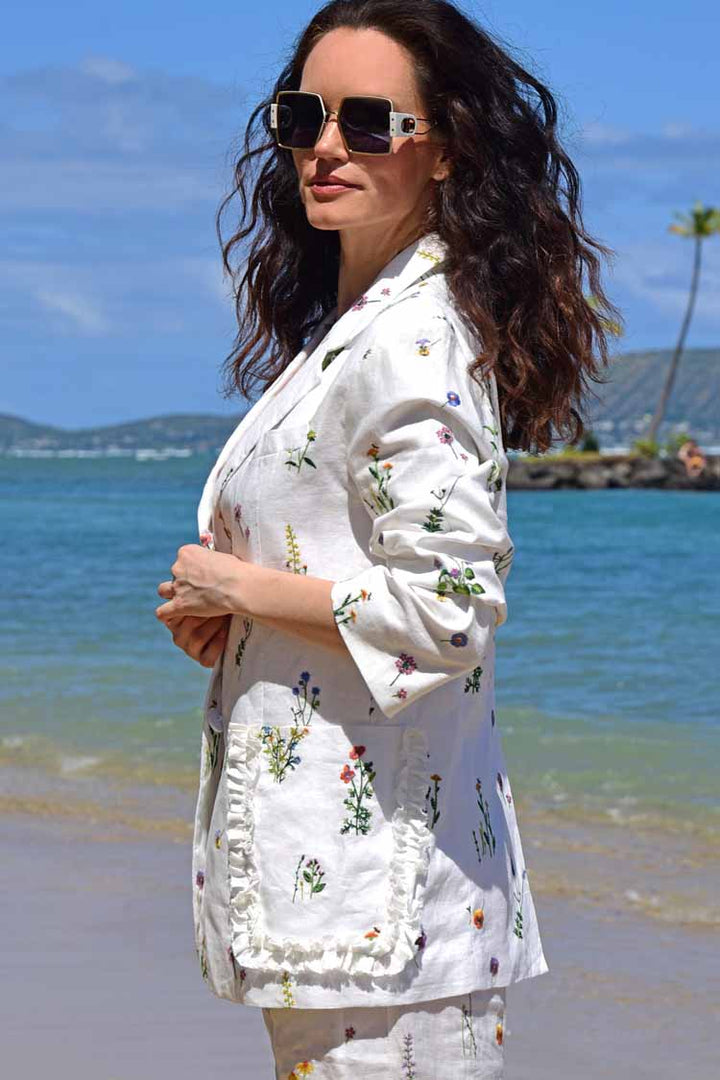 Blazing My Heart Blazer in White