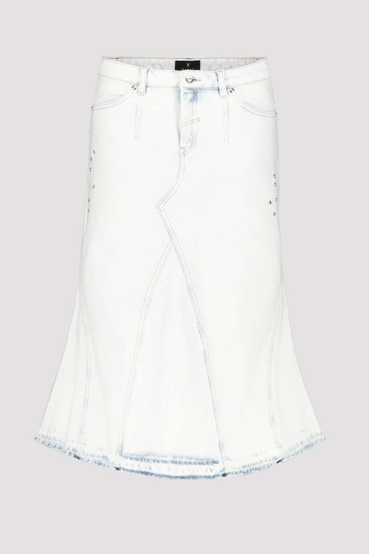 Bleach Denim Skirt w Studs in Ice