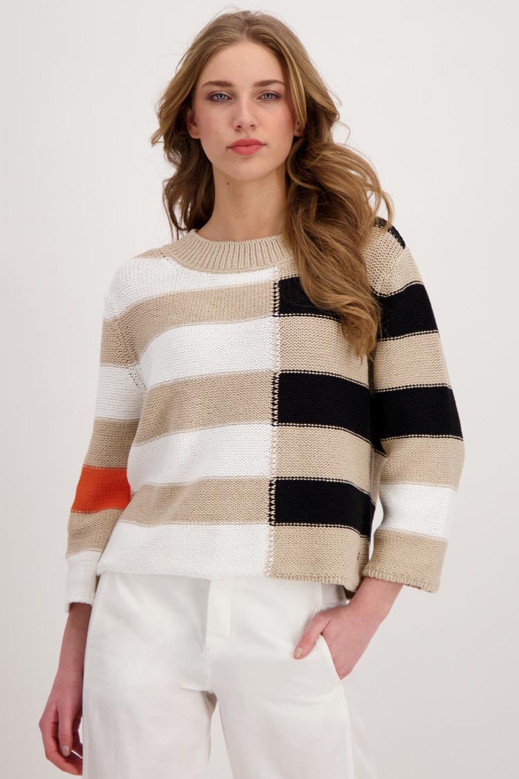Block Stripes Knit Sweater