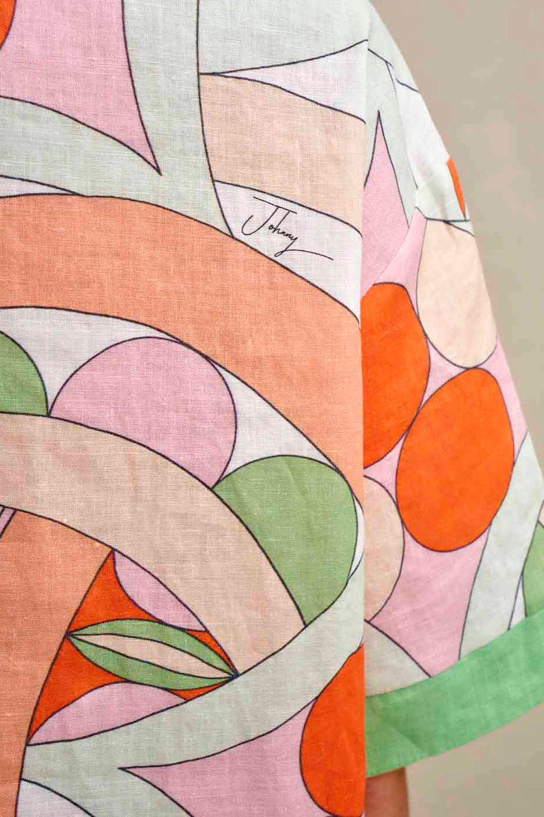 Bloomtide Sun Shirt in Green Peach