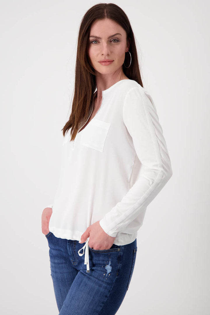 Blouse Shirt with Rhinestones