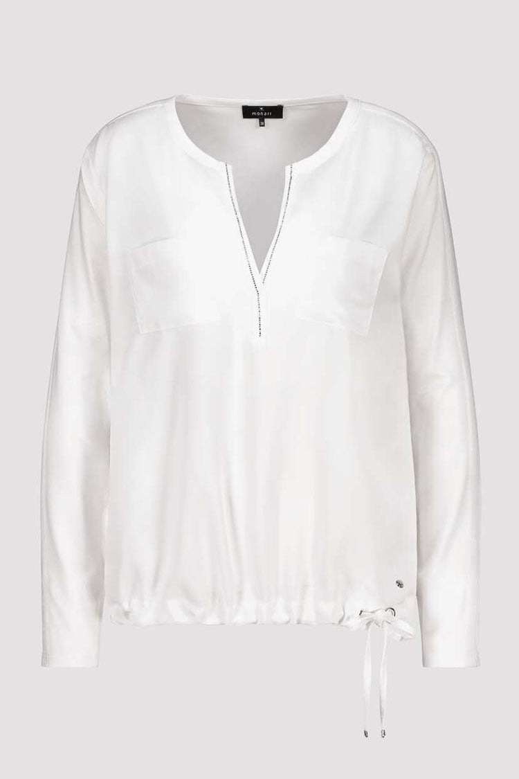 Blouse Shirt with Rhinestones