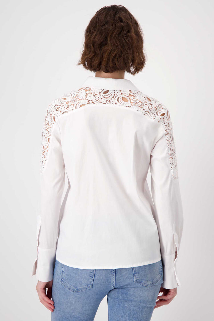 Blouse w Lace Shoulder Detail