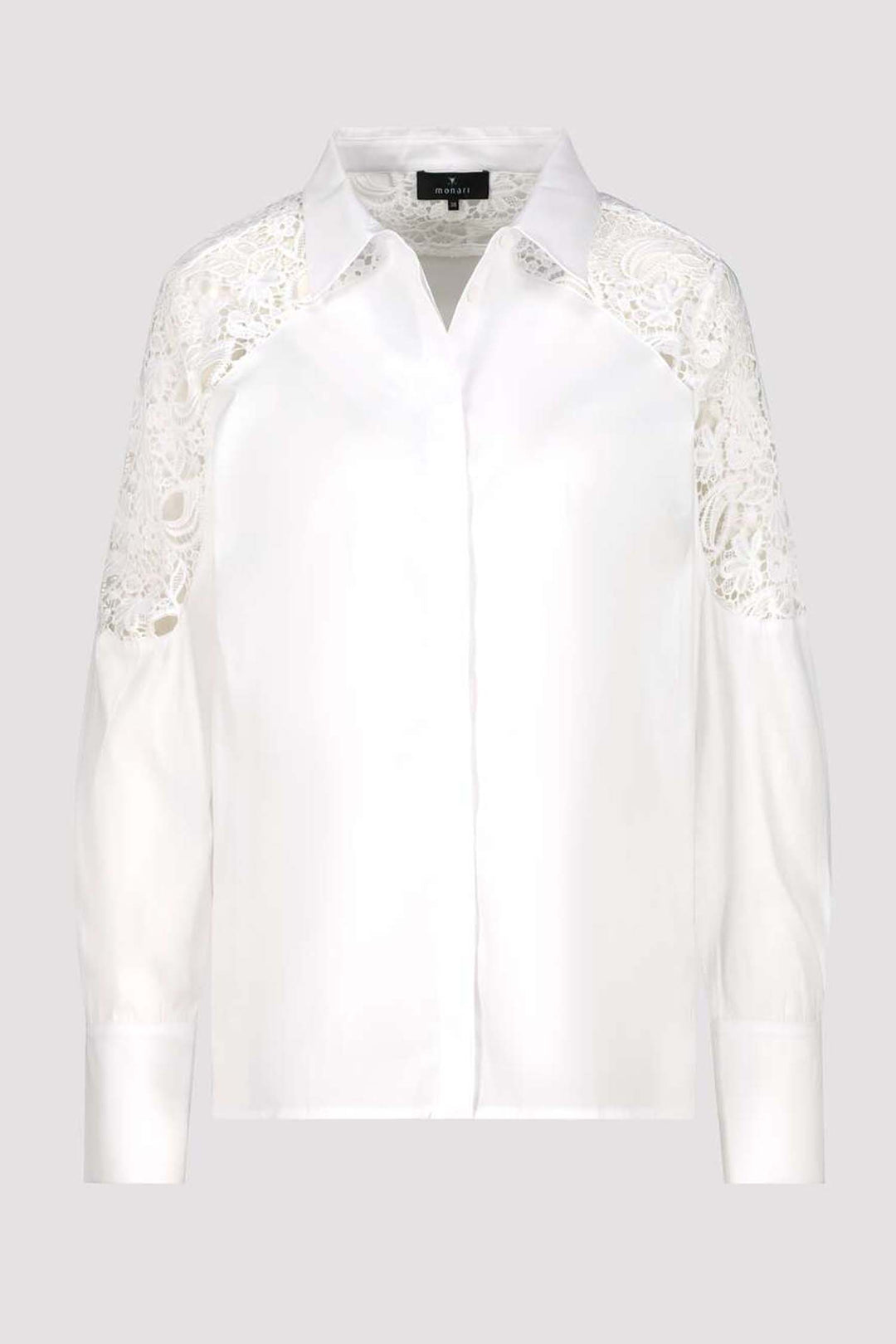 Blouse w Lace Shoulder Detail