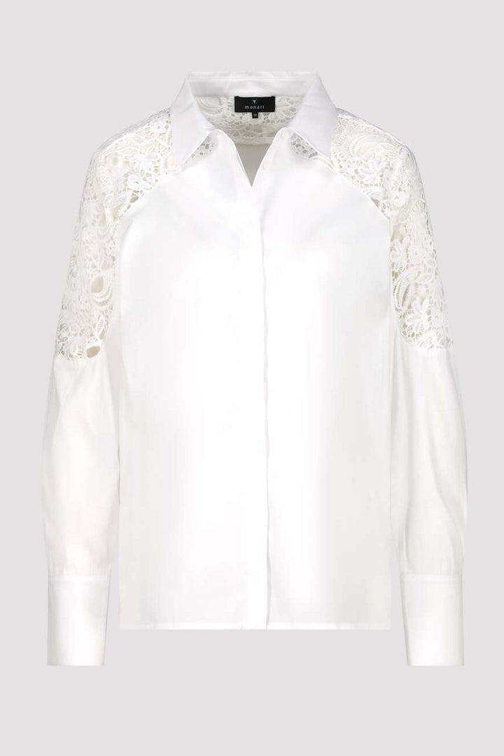Blouse w Lace Shoulder Detail