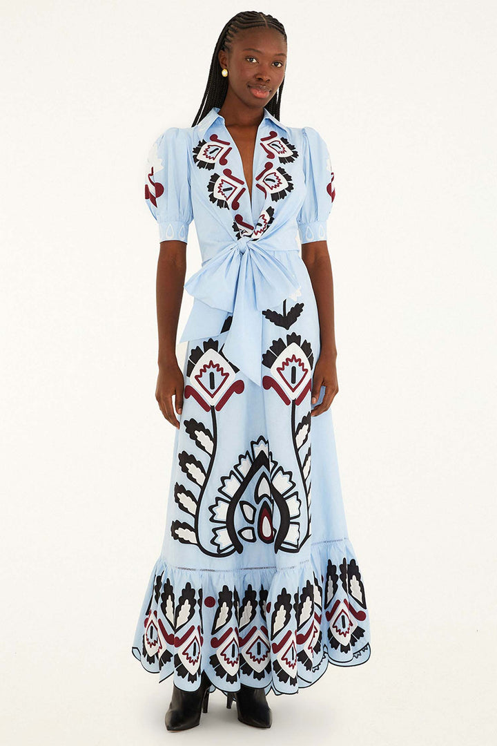 Blue Artisanal SS Maxi Dress