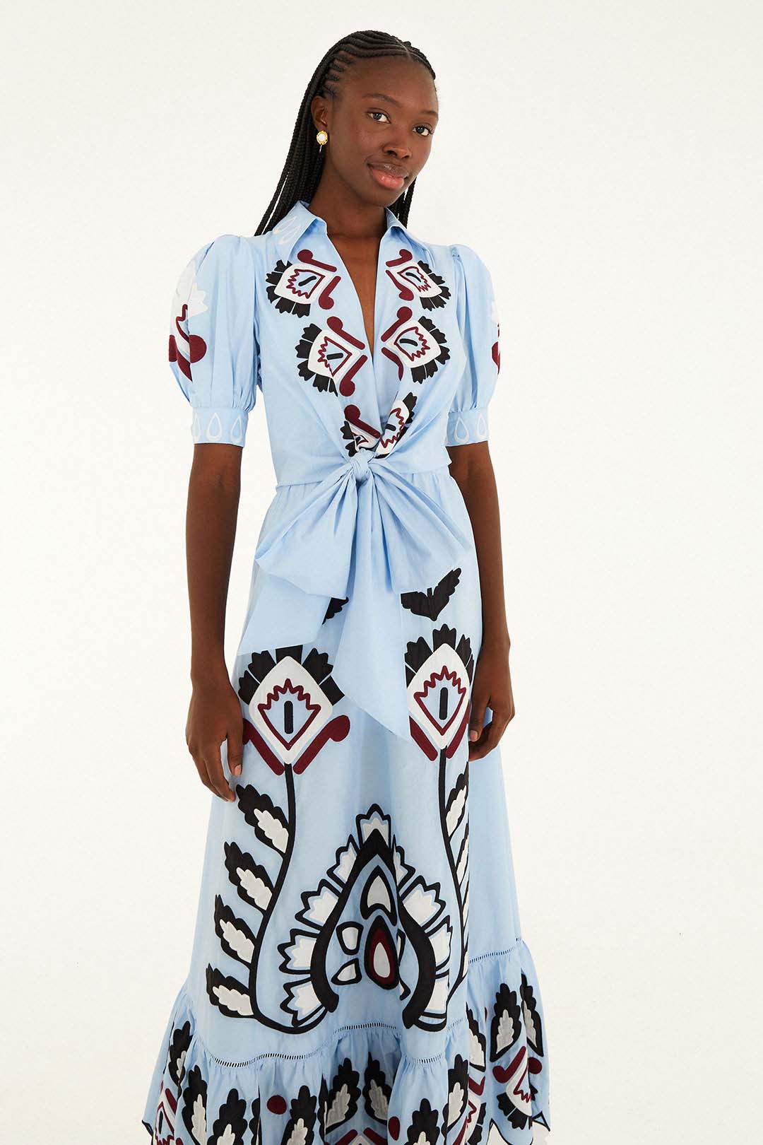 Farm Rio Blue Maxi Blue Artisanal SS Maxi Dress by Farm Rio – Frockaholics at Momento Dezigns