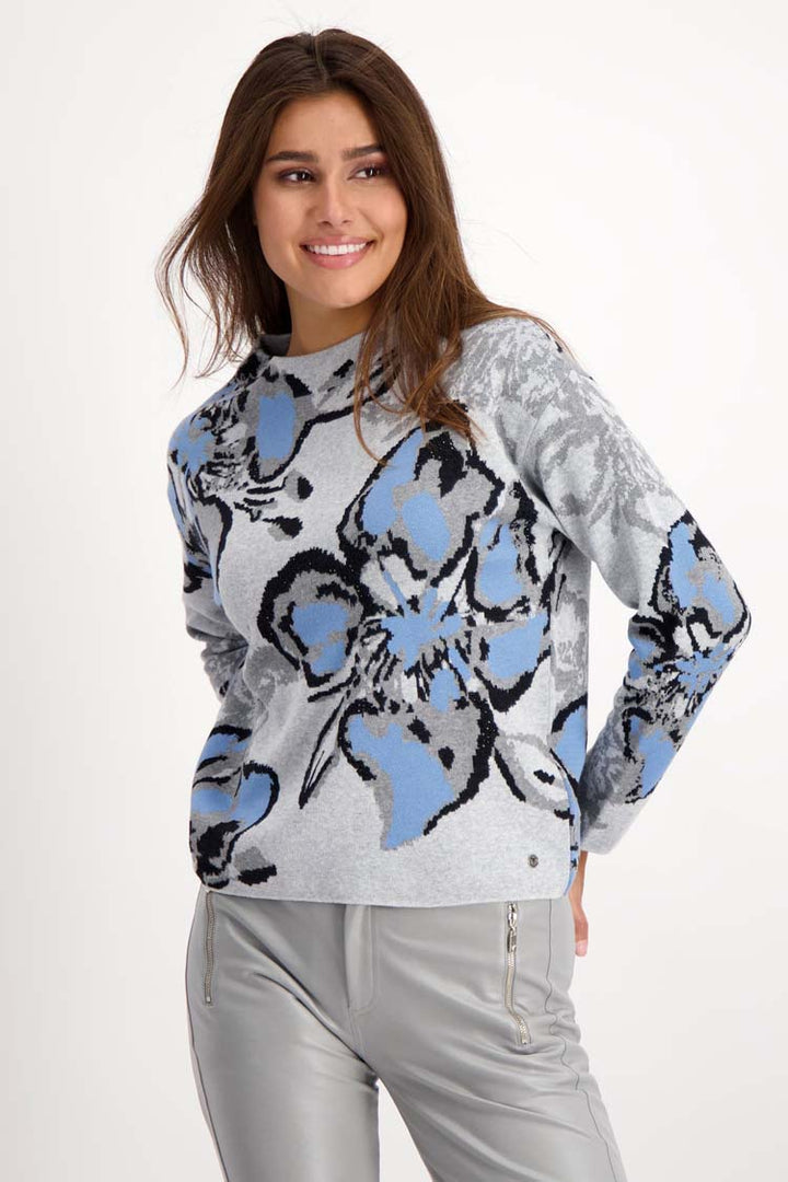 Blue Flowers Jacquard Sweater | FINAL SALE