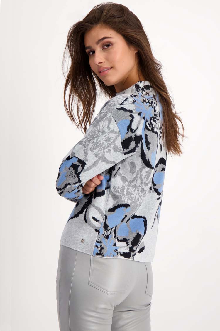 Blue Flowers Jacquard Sweater | FINAL SALE