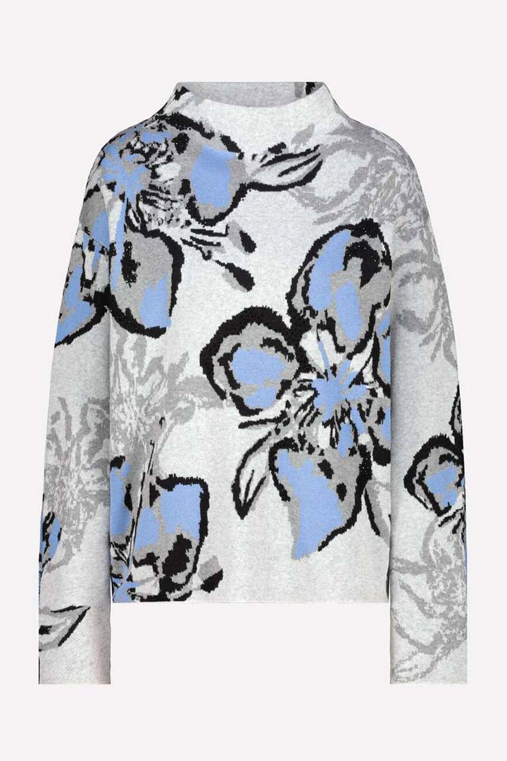 Blue Flowers Jacquard Sweater | FINAL SALE