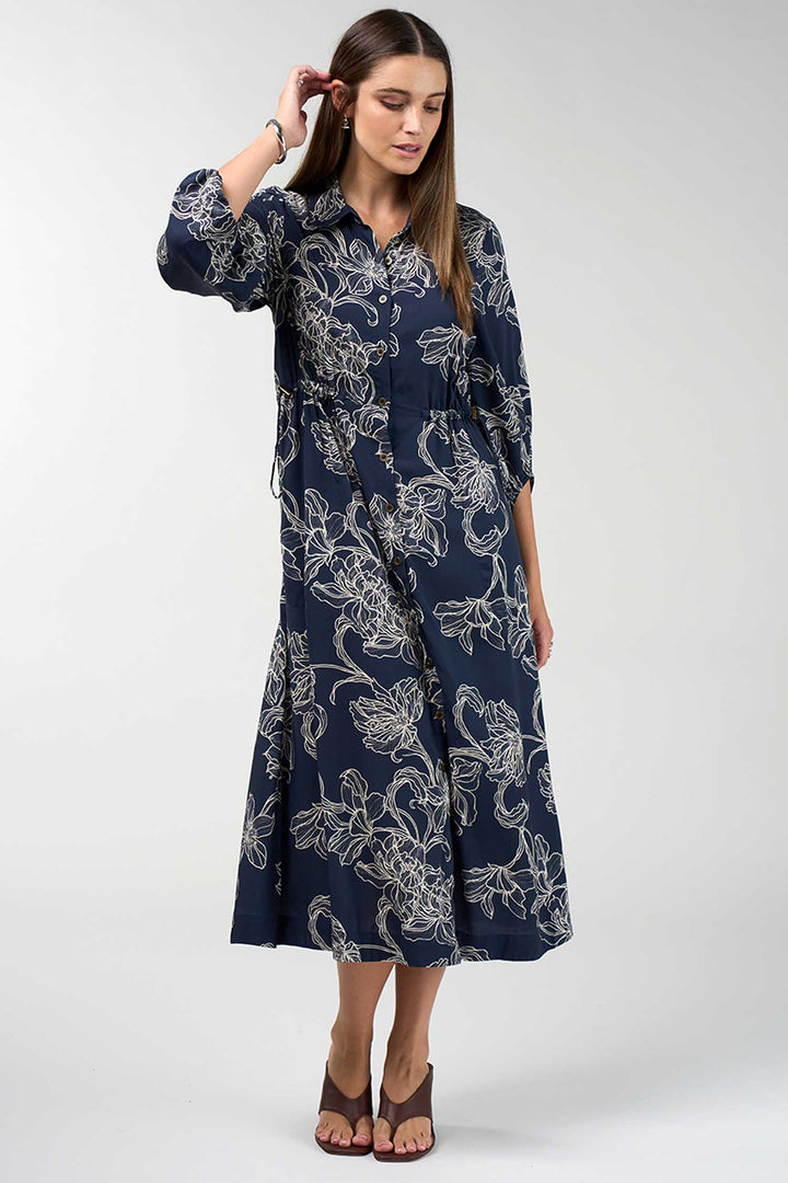 Blueprint Shirt Dress in Navy