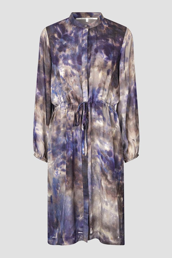 Blurry Tie Dye Shirtdress in Day Break