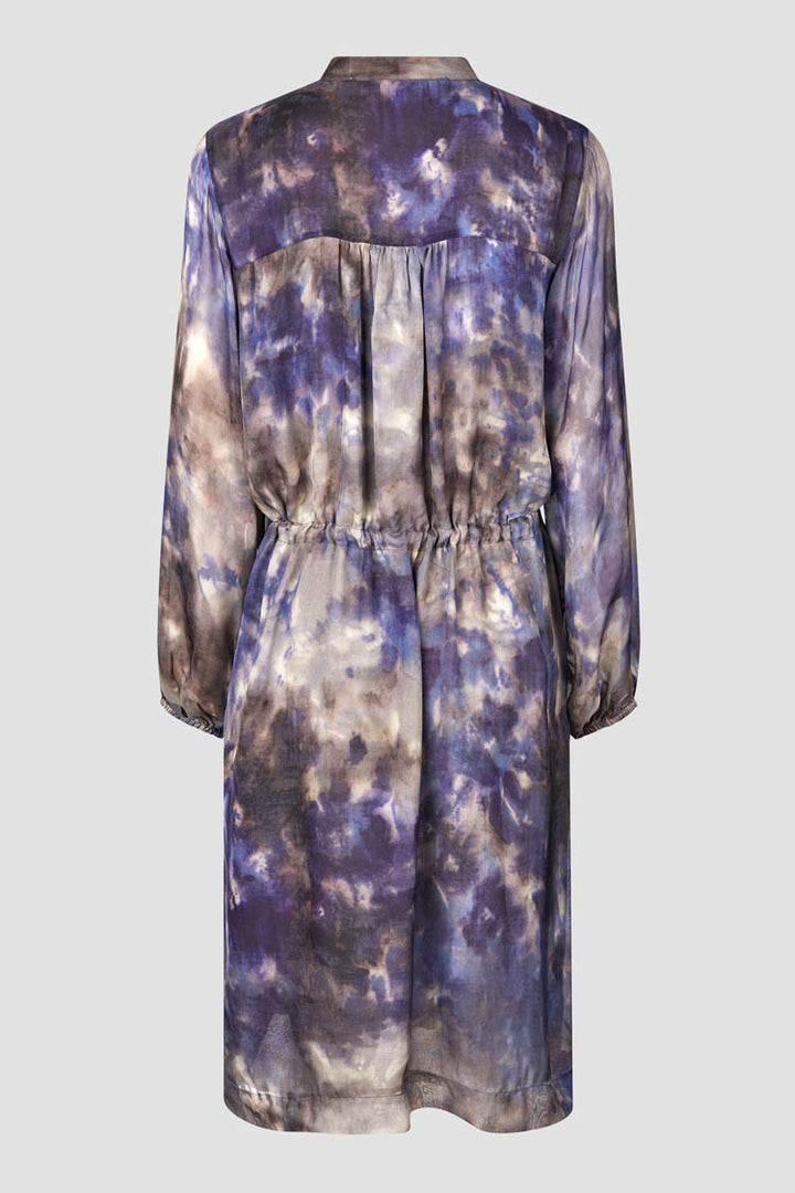 Blurry Tie Dye Shirtdress in Day Break