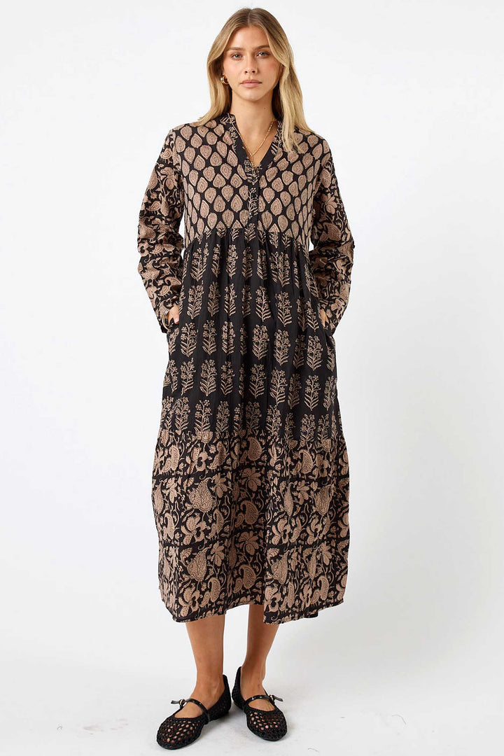 Blythe Midi Dress in Espresso