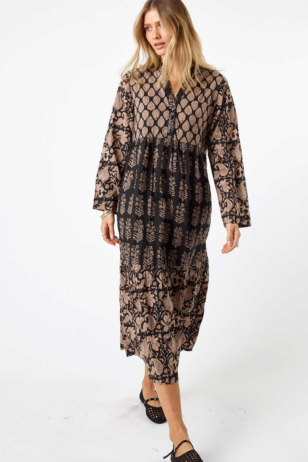 Blythe Midi Dress in Espresso