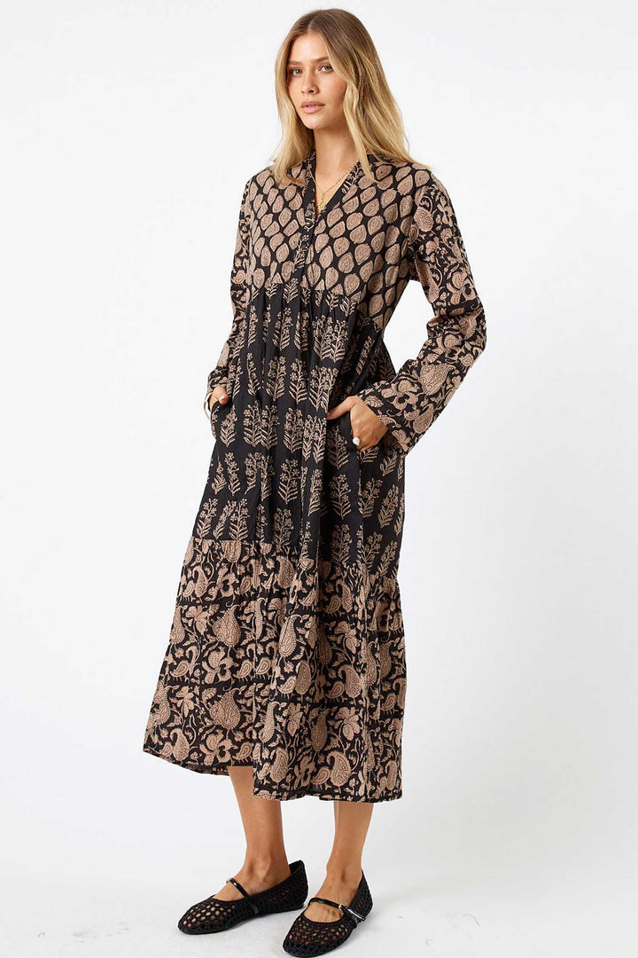 Blythe Midi Dress in Espresso