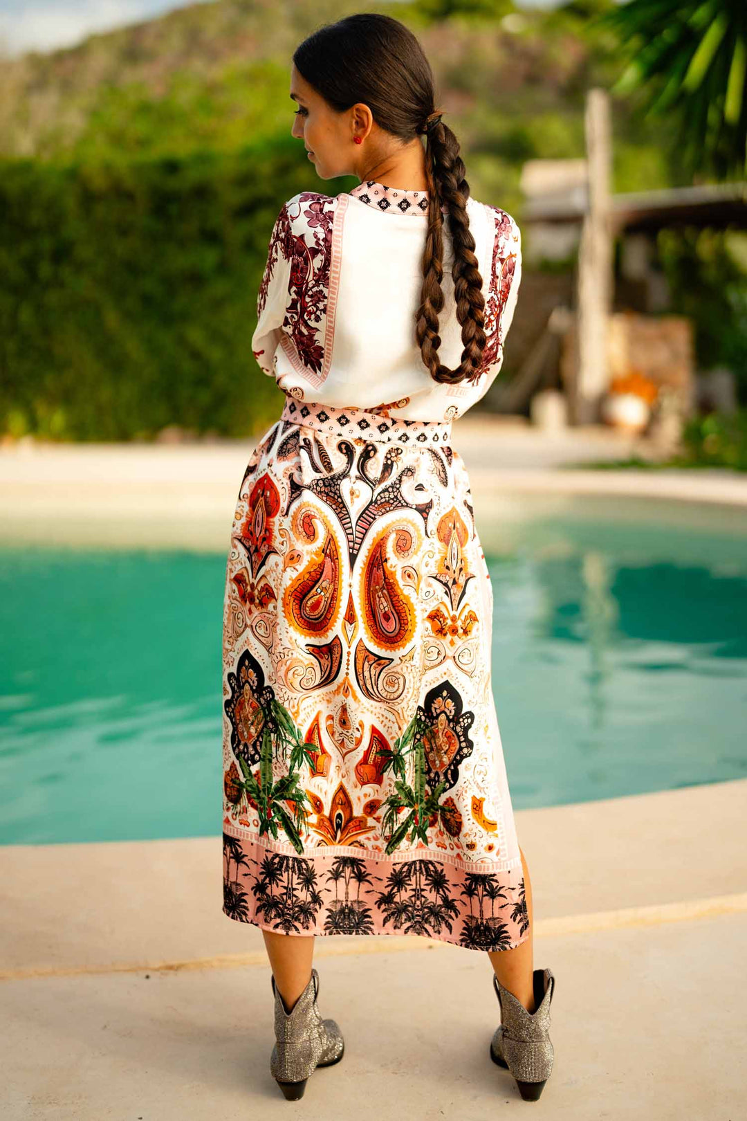 Bohemian Glamour Printed Midi Dress