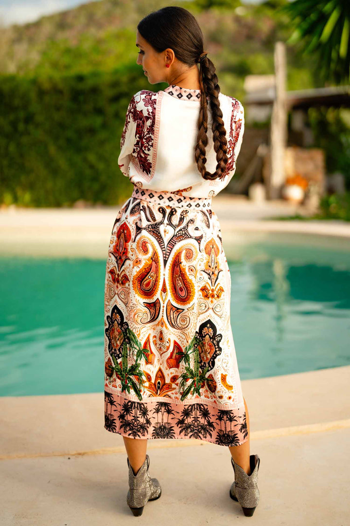 Bohemian Glamour Printed Midi Dress