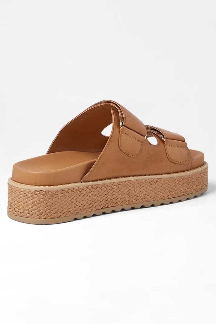 Boneeta Leather Sandals in Dark Tan