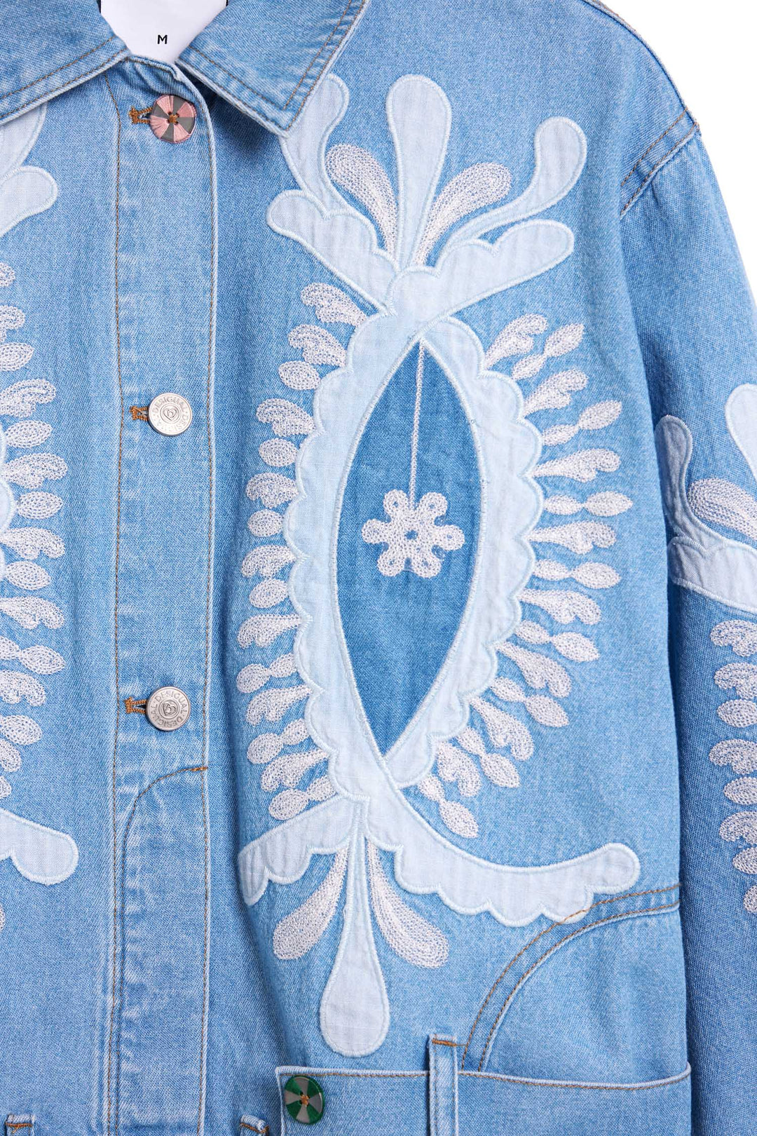 Border Denim Jacket in Medium Wash