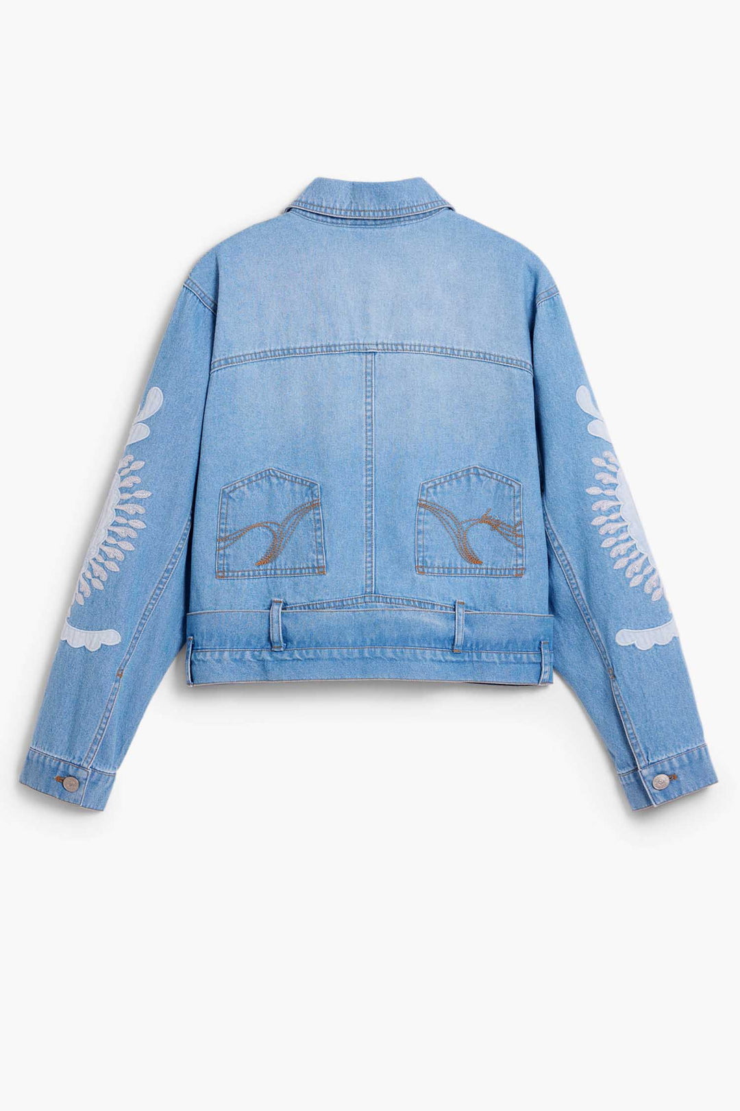 Border Denim Jacket in Medium Wash