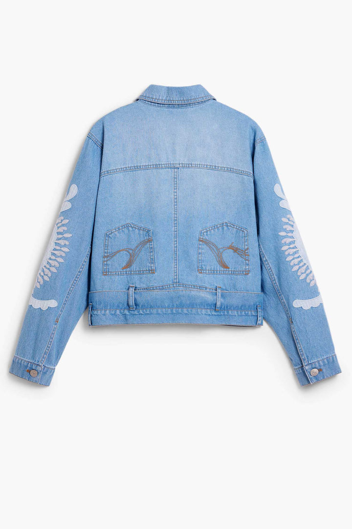 Border Denim Jacket in Medium Wash