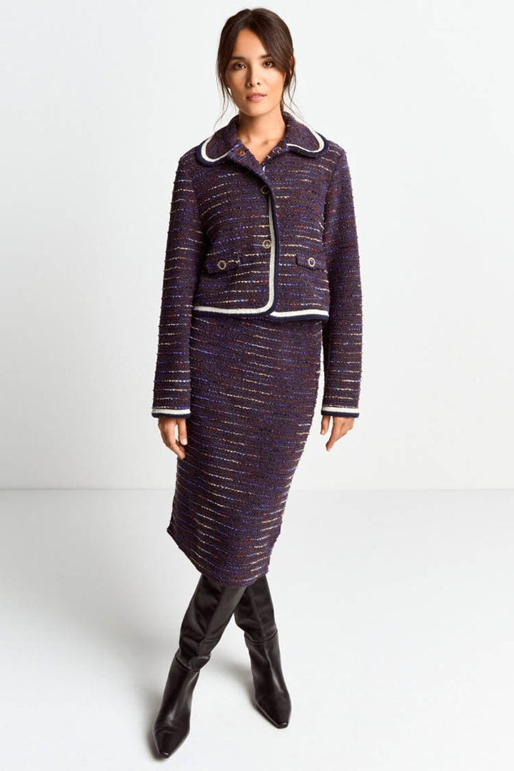 Boucle Jacket with Puff Collar