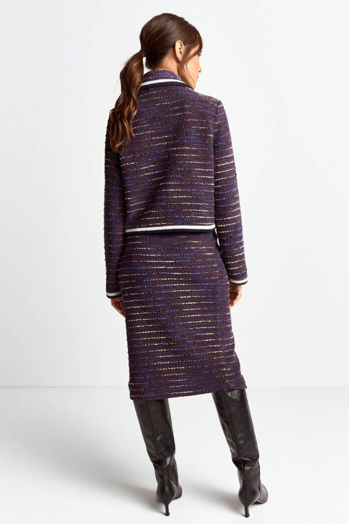Boucle Jacket with Puff Collar