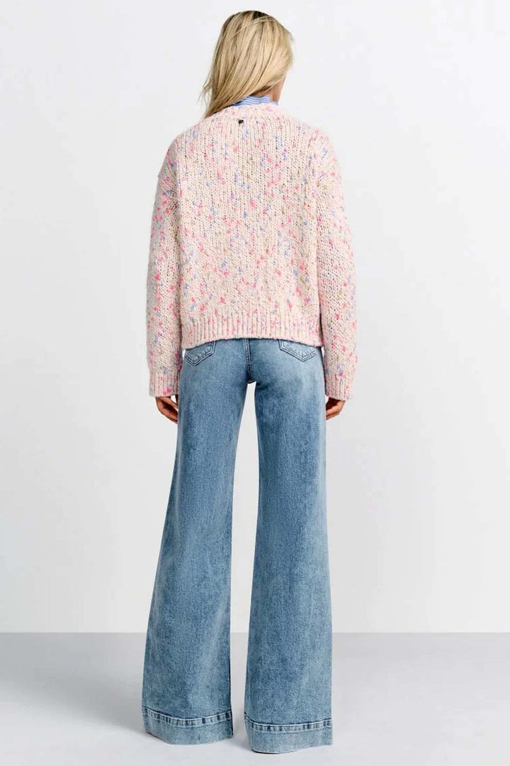 Boucle Knit Cardigan in Pearl White