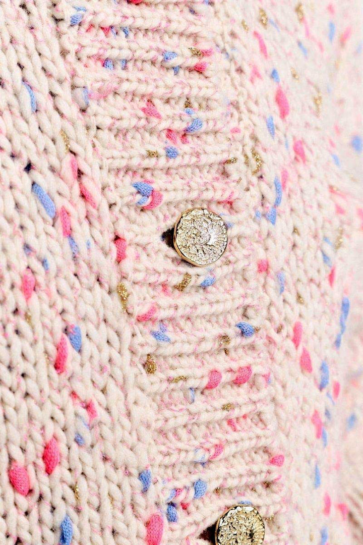 Boucle Knit Cardigan in Pearl White
