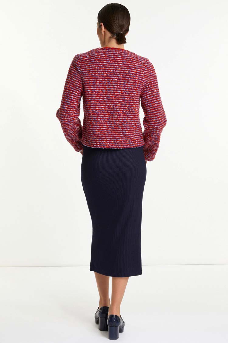 Boucle Light Wool Jacket in Red