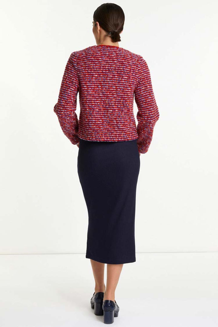 Boucle Light Wool Jacket in Red | FINAL SALE