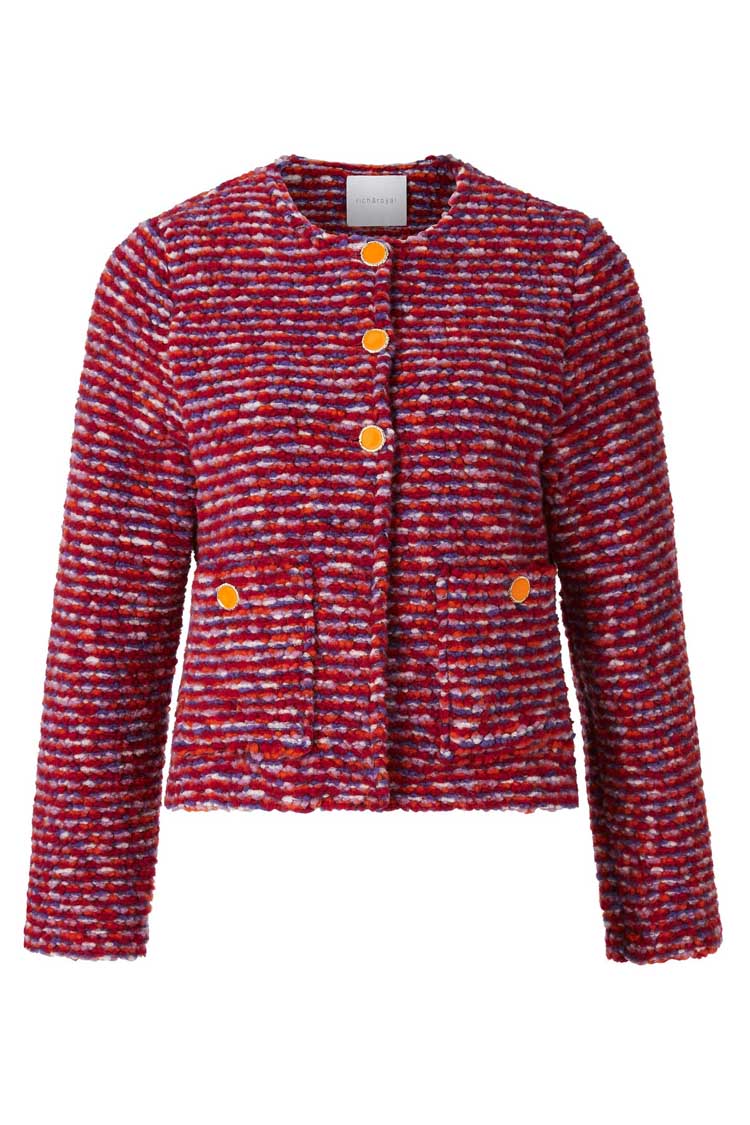 Boucle Light Wool Jacket in Red | FINAL SALE