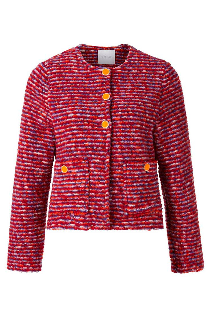 Boucle Light Wool Jacket in Red | FINAL SALE
