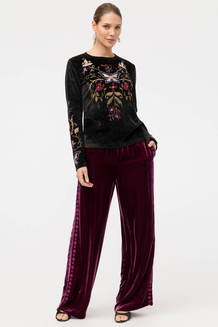 Bounce Velour Mock Neck in Carminia