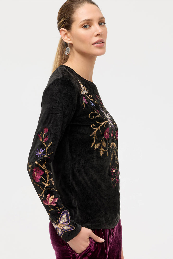 Bounce Velour Mock Neck in Carminia