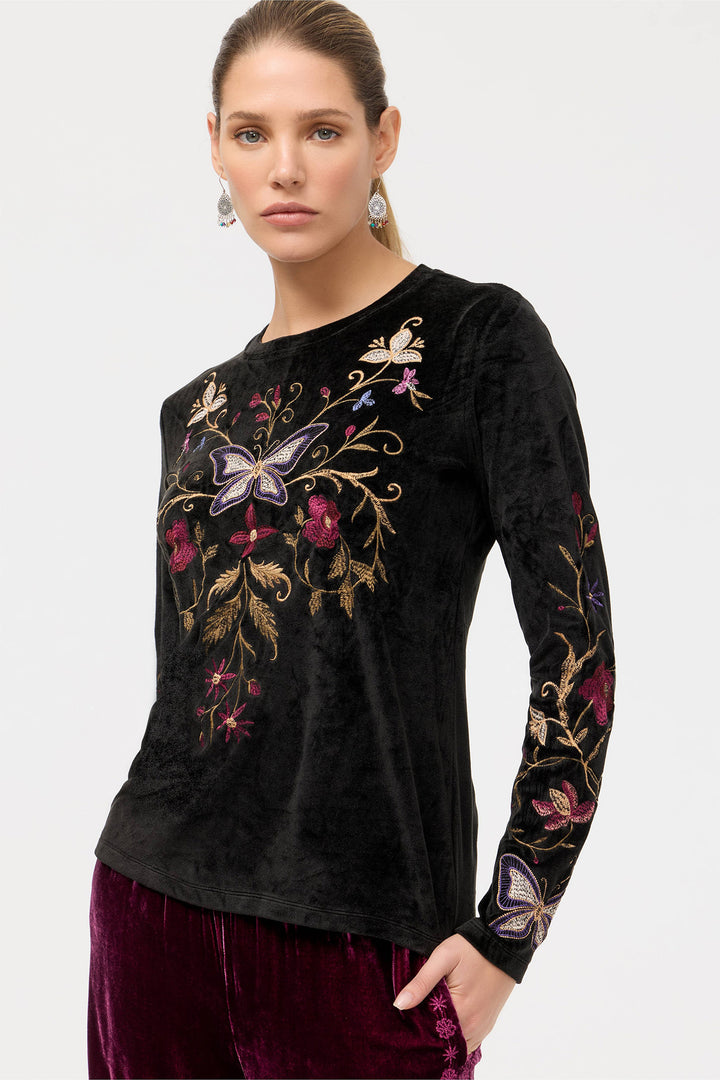 Bounce Velour Mock Neck in Carminia